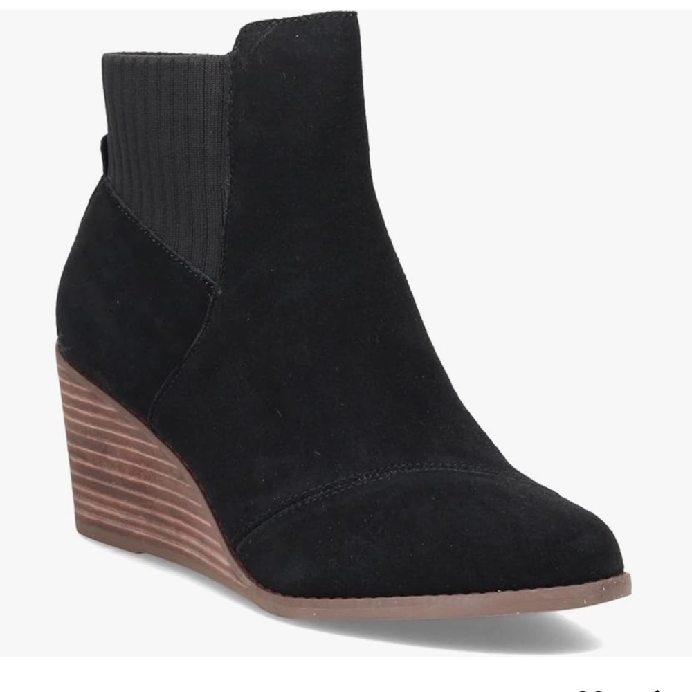 Tom’s Sadie Boots Black Suede 8.5
